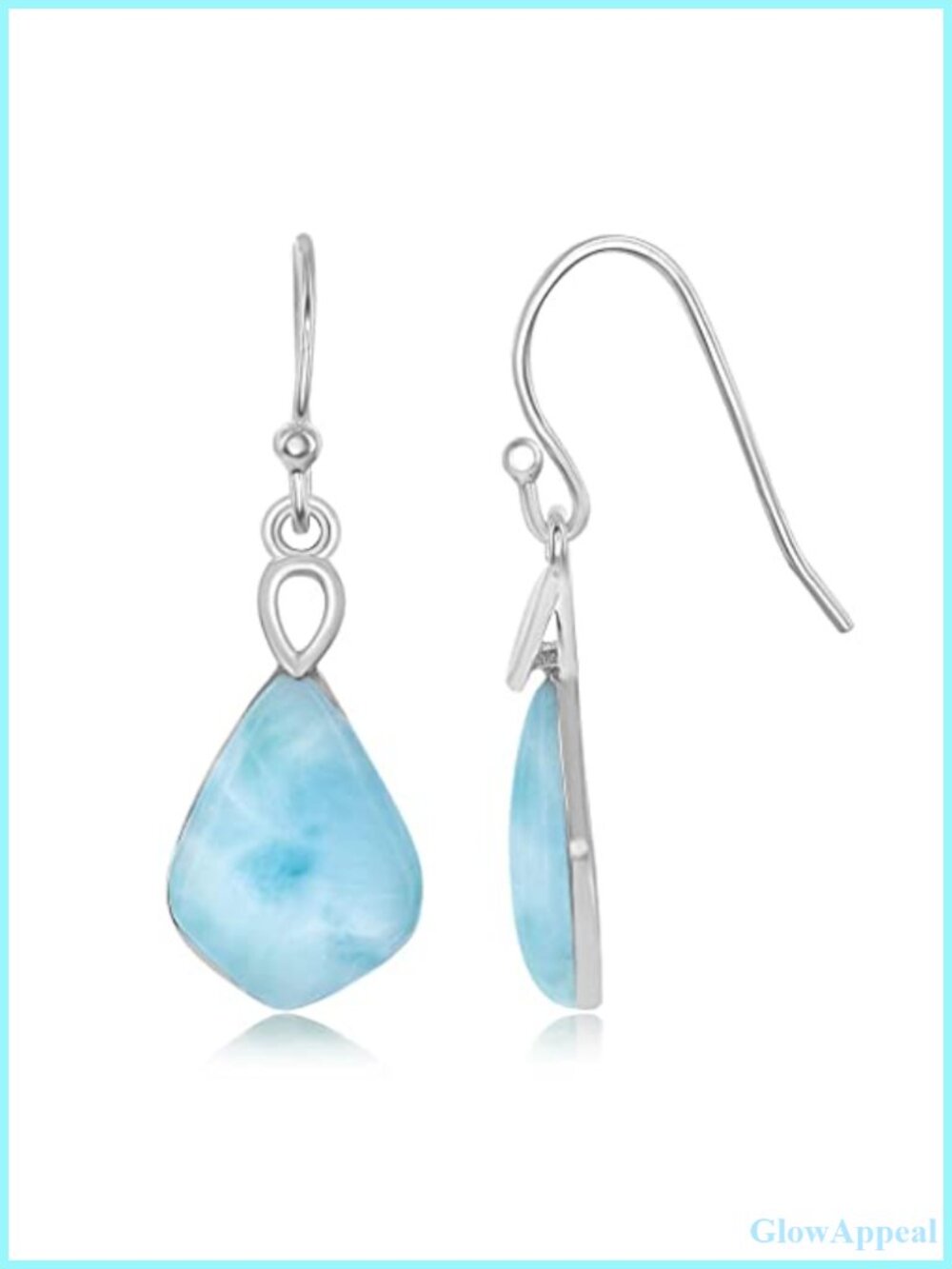 Sterling Silver Larimar Dangle Earrings Hypoallergenic Jewelry for Women